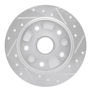 R1 88-92 Ford Probe Rear Right Drilled & Slotted Silver Brake Rotor