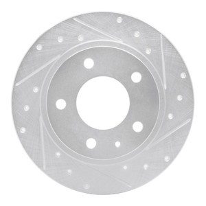 R1 93-03 Ford Probe Rear Right Drilled & Slotted Silver Brake Rotor