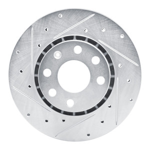 R1 98-99 Chevrolet TIGRA (Mexico) Front Left Drilled & Slotted Silver Brake Rotor