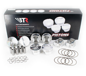 BTR CP Piston & Ring Set - Gen III/IV LS - 4.030" Bore - 4.000" Stroke - 6.125" Rod - 2CC Flat Top - BTRCP-LS40301115-FT-8