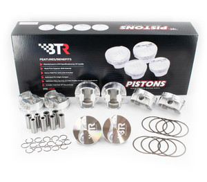 BTR CP Piston & Ring Set - Gen III/IV LS - 4.125" Bore - 3.622" Stroke - 6.125" Rod - 3CC Flat Top - BTRCP-LS41251300-FT-8