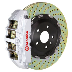 Brembo 16+ Camaro LS/LT/SS Front GT BBK 6 Piston Cast 380x34 2pc Rotor Drilled-Silver