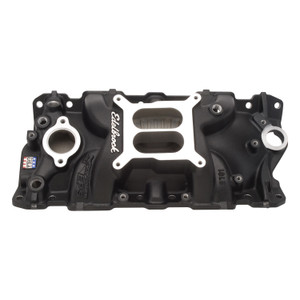 Performer EPS Intake Manifold for 1955-86 Small-Block Chevy, Black Finish (27013)