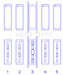 King Engine Bearings Chevy LS1/LS2/LS6 Performance Main Bearing Set w/ pMaxKote - Size STD