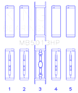 King Engine Bearings GMC LS1 / LS6 / LS3 (Size STDX) Bi-Metal Performance Main Bearing Set