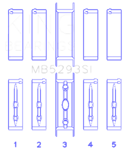 King GM 294/325/345/364CI 4.8/5.3/5.7/6.0L L20/LS1/LS2/LS4/LS6 (Size 040) Main Bearing Set