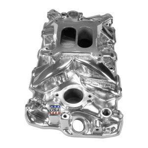 Performer EPS Manifold w/Oil Fill Tube for Small-Block Chevy, Polished Finish (27031)