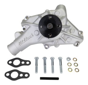 Long Water Pump #88810 For Small-Block Chevy, Reverse Rotation, Satin Finish (88810)