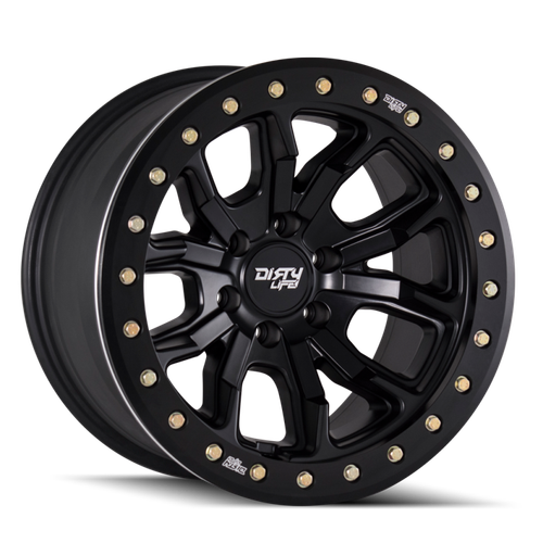Dirty Life 9303 DT-1 17x9/8x165.1 BP/-12mm Offset/130.8mm Hub Matte Black Wheel - Beadlock