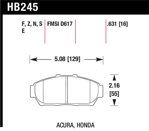 Hawk 94-01 Acura Integra (excl Type R) Blue 9012 Race Front Brake Pads
