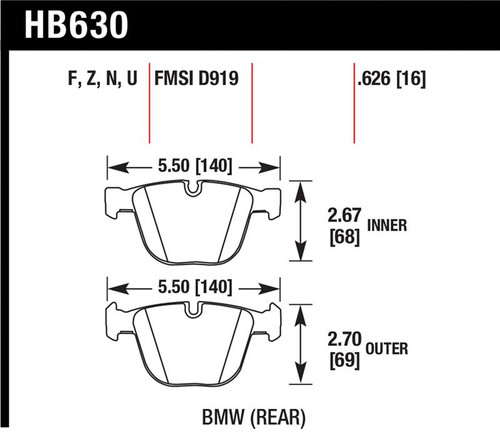 Hawk 02-11 BMW (Various) HPS Street Rear Brake Pads