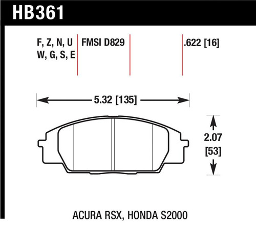 Hawk 02-06 Acura RSX Type S / 06-11 Honda Civic Si Coupe / 00-09 S2000 DTC-30 Race Front Brake Pads