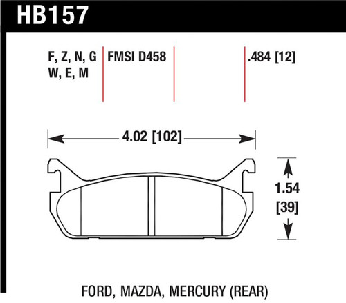 Hawk 91-96 Ford Escort GT / 90-93 Mazda Miata DTC-60 Rear Race Brake Pads