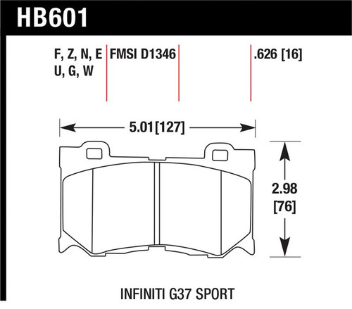 Hawk 10-12 Infiniti FX50 / 09-12 G37 / 09-13 Nissan 370Z DTC-30 Race Front Brake Pads