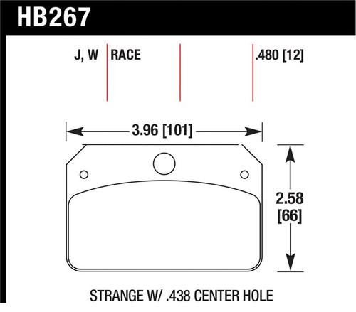 Hawk DR-97 Brake Pads for Strange w/ 0.438in Center Hole
