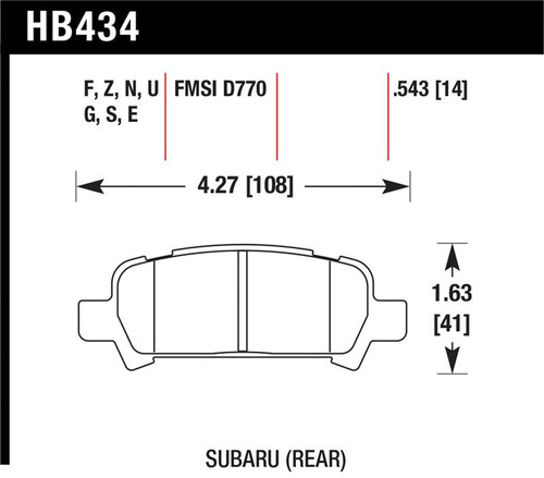 Hawk 02-03 WRX / 05-08 LGT D770 HP+ Street Rear Brake Pads