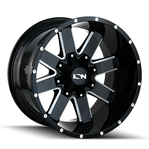 ION 141 20x9 / 8x165.1 BP / 0mm Offset / 130.8mm Hub Gloss Black Milled Wheel