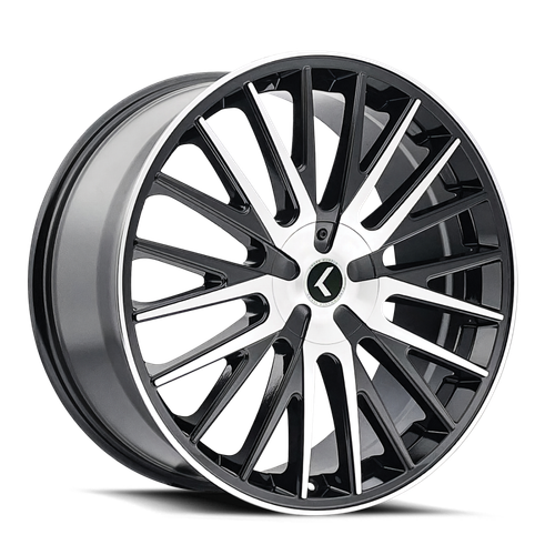 Kraze KR185 Double Down 22x8.5 / 5x112/114.3 BP / 38mm Offset / 73mm Hub Gloss Black Machined Wheel
