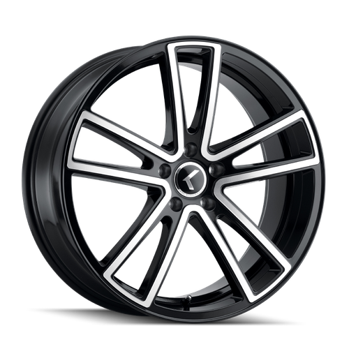 Kraze KR190 Lusso 22x8.5 / 5x115 BP / 38mm Offset / 72.62mm Hub Gloss Black Machined Wheel