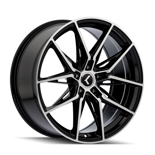 Kraze KR196 Evolve 18x8.5 / 5x112 BP / 40mm Offset / 66.56mm Hub Gloss Black Machined Wheel