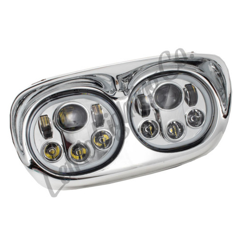 Letric Lighting Headlight Dual W/Halo 5.75in Chrome
