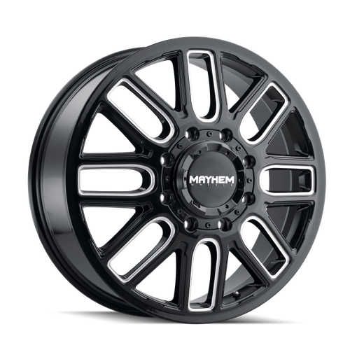 Mayhem 8107D Cogent Dually 20x8.25 / 8x210 BP / 115mm Offset / 154.2mm Hub Blk w/Milled Spokes Wheel