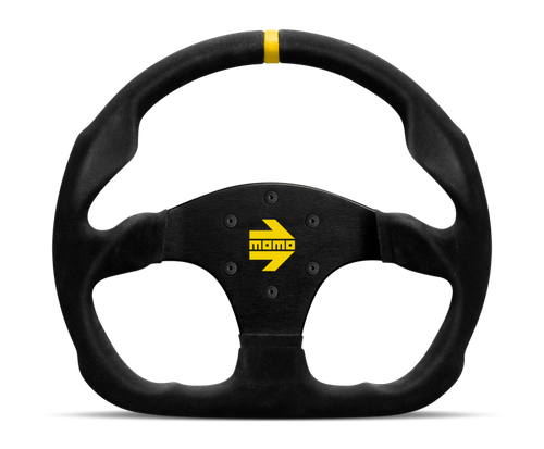Momo MOD30 Steering Wheel 320 mm - Black Suede/Black Spokes/1 Stripe