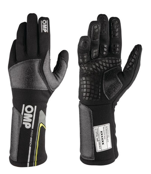 OMP Pro Mech-S Gloves Fia 8856-2018 Fluo Yellow Sz M