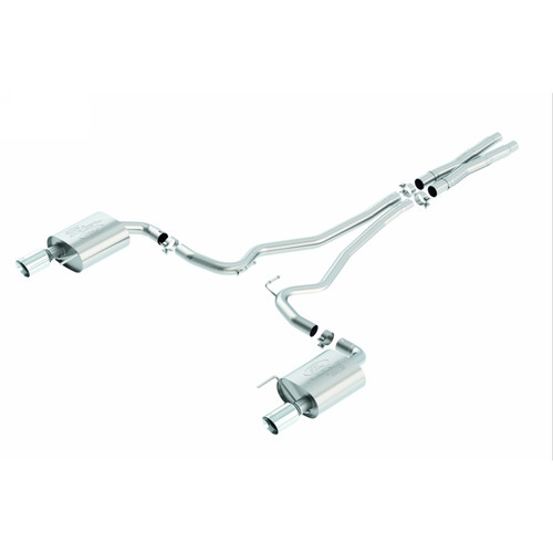 2015-2017 Mustang GT 5.0L Cat Back Touring Exhaust System-Chrome Tips (M-5200-M8TC)