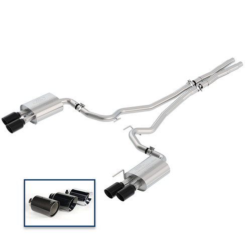 2018-2023 Mustang GT 5.0L Cat-Back Extreme Exhaust System With Black Chrome Tips (M-5200-M8EBA)