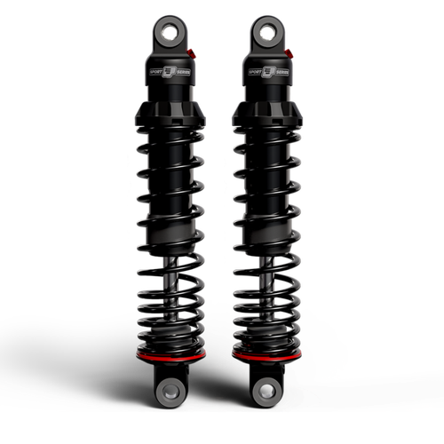 Progressive 06-09 Harley-Davidson Dyna 494 Series Heavy Duty Shocks 14.0in Bushing - Black