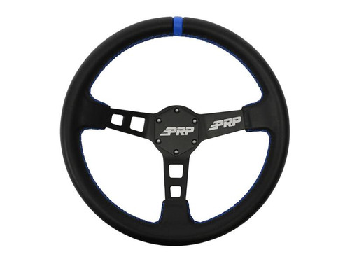 PRP Deep Dish Leather Steering Wheel - Blue