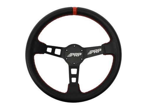 PRP Deep Dish Leather Steering Wheel - Red