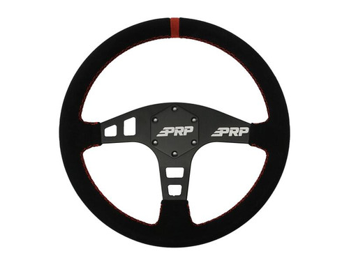 PRP Flat Suede Steering Wheel - Red