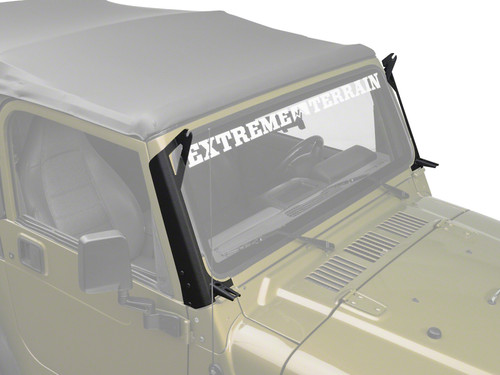 Raxiom 97-06 Jeep Wrangler TJ 50-In LED Light Bar Windshield Mount w/ Auxiliary Bracket
