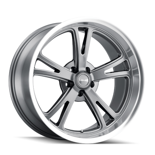 Ridler 606 18x9.5 / 5x120.65 BP / 0mm Offset / 83.82mm Hub Gloss Grey Machined Wheel