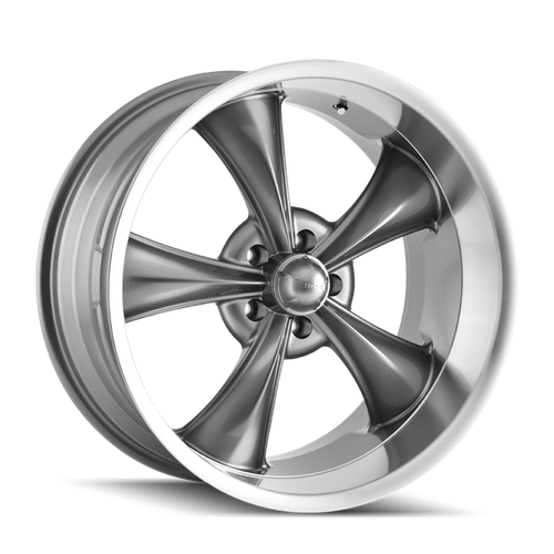 Ridler 695 18x8 / 5x120.65 BP / 0mm Offset / 83.82mm Hub Gloss Grey Machined Wheel