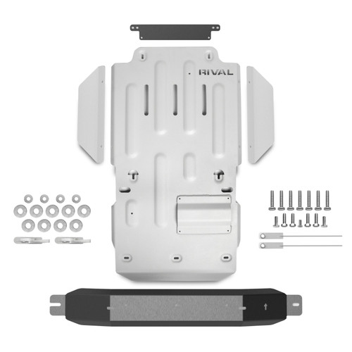 Rival 10-24 Toyota 4Runner Aluminum Transmission Transfer Case Catalytic Converter Skid Plate