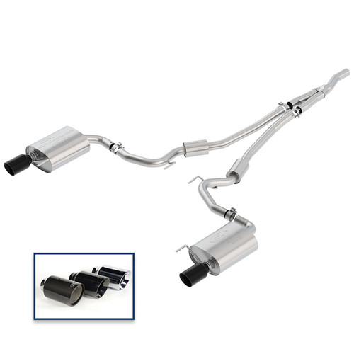 2015-2023 Mustang 2.3L Sport Exhaust System With Black Chrome Tips (M-5200-M4SBA)