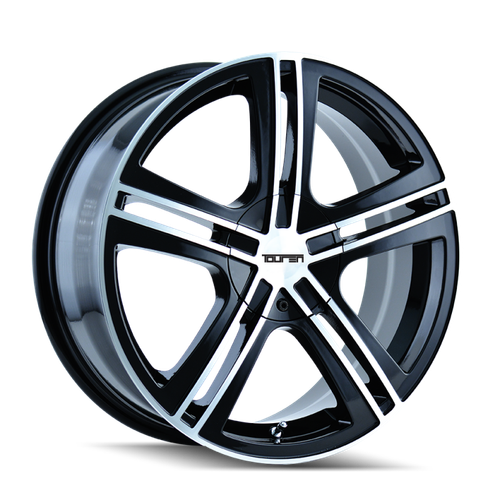 Touren 3262 TR62 16x7 / 5x100/114.3 BP / 40mm Offset / 72.62mm Hub Gloss Black Machined Wheel