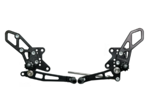 Vortex Racing 08-13 Kawasaki EX250 Ninja,13-17 EX300 Ninja Adjustable Rearsets- Black