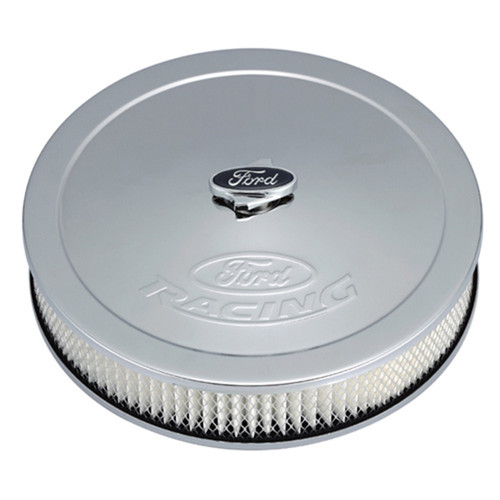 Air Cleaner Kit: Chrome, Ford Racing Emblem (302-350)