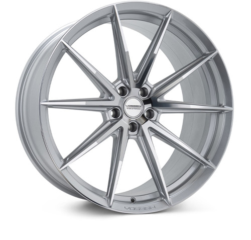 Vossen HFX-2 22x10.5 / 5x112 / ET8 / Super Deep Face / 66.5 - Silver Polished Wheel