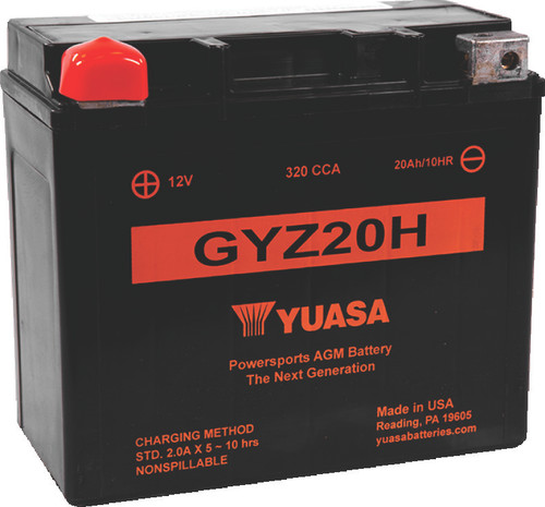 Yuasa GYZ20H High Performance Maintenance Free AGM 12-Volt Battery