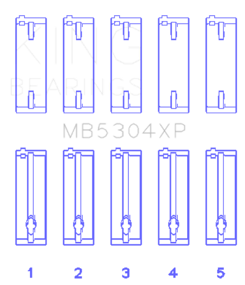 King Engine Bearings Mazda B6/B6-T/ZM/B3/B5 (Size +.025) Main Bearing Set