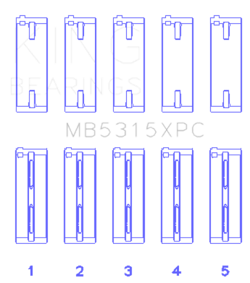 King 1992+ Mitsubishi 4G63/4G64 EVO I-IV (Size .026) Coated Performance Main Bearing Set
