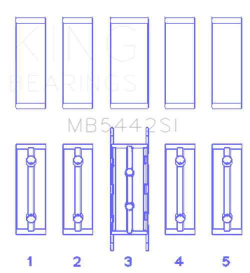 King Engine Bearings Ford/Mazda 2.0L/2.3L Duratec (Size +1.0) Performance Main Bearing Set