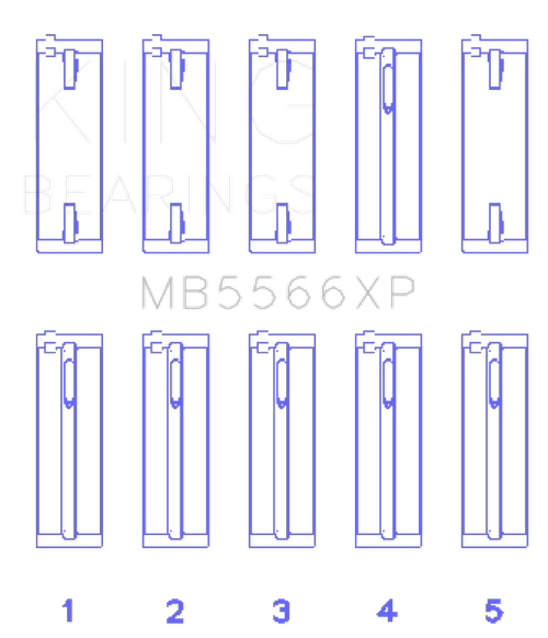 King Engine Bearings Audi A4 1.8L AEB (Size 0.5) Performance Main Bearing Set