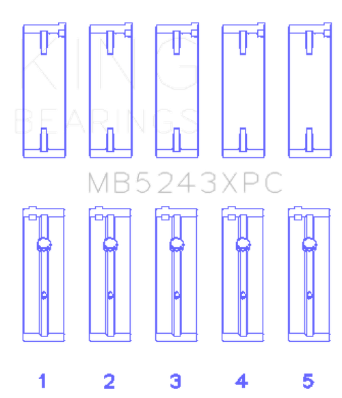King Engine Bearings Nissan SR20DE/DET (2.0L) Performance Coated Main Bearing Set - Size STD