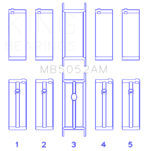 King Engine Bearings Chrysler/Mitsubishi 122ci 2.0L (Size 1.0) Main Bearing Set
